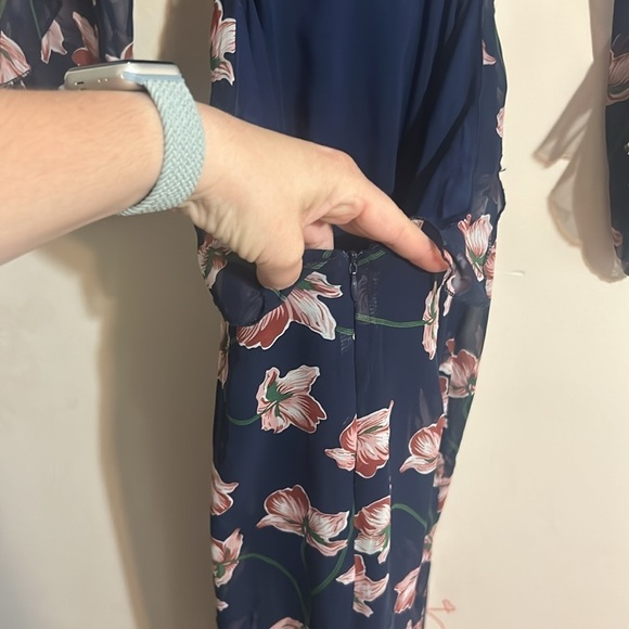 Misguided Open Back Sheer Floral Dress Size 6 - Picture 7 of 8